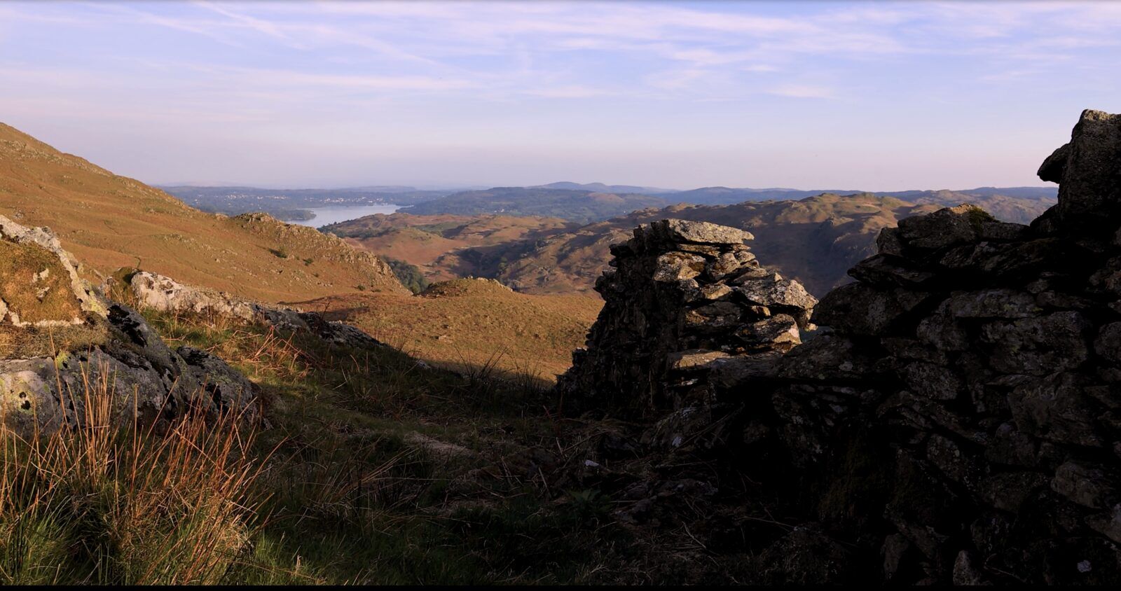 View from Alcock Tarn above Grasmere towards Windermere, an autumn walk straight from The Yan